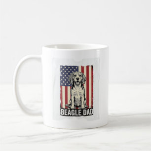 Beagle Vader Patriottisch Vintage Hond Shirt Ontwe Koffiemok
