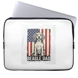 Beagle Vader Patriottisch Vintage Hond Shirt Ontwe Laptop Sleeve