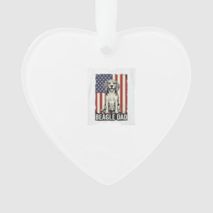 Beagle Vader Patriottisch Vintage Hond Shirt Ontwe Ornament