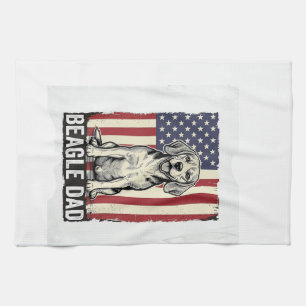 Beagle Vader Patriottisch Vintage Hond Shirt Ontwe Theedoek
