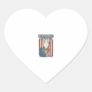 Beagle Vader Patriottische Vintage Gravure Hond De Hart Sticker