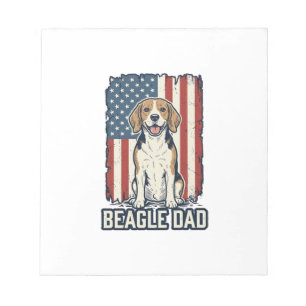 Beagle Vader Patriottische Vintage Gravure Hond De Notitieblok