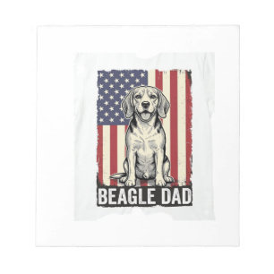 Beagle Vader Patriottische Vintage Hond Shirt Ontw Notitieblok