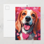 Beagle Valentijnsdag Briefkaart (Voorkant / Achterkant)