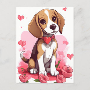 Beagle Valentijnsdag Briefkaart