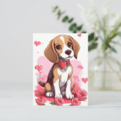 Beagle Valentijnsdag Briefkaart (Staand voorkant)