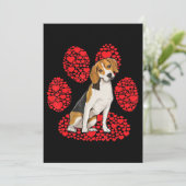 Beagle Valentijnsdag Dog Love Paw Aankondiging (Staand voorkant)