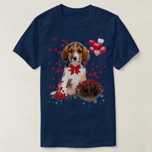 Beagle Valentijnsdag Shirt Funny Dog Lover Happy (Design voorkant)
