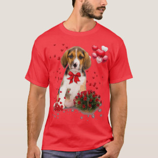 Beagle Valentines Day Funny Dog Lover Happy Valent T-shirt