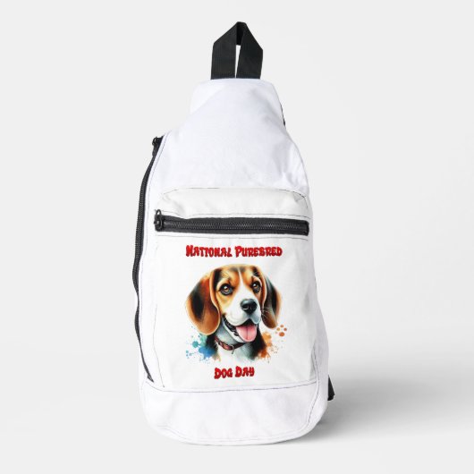 Beagle Viering: Nationale raszuivere hondendag Sling Bag (Voorkant)