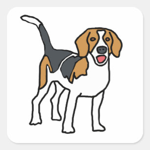 Beagle Vierkante Sticker