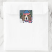 BEAGLE VIERKANTE STICKER (Tas)