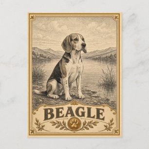 Beagle, Vintage Heritage Hond Briefkaart