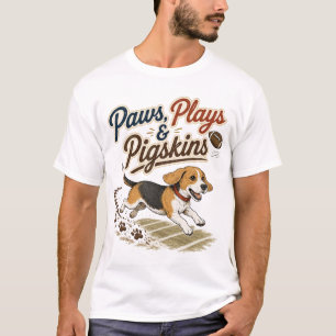 Beagle Voetbal Vintage Honden Grafiek T-shirt