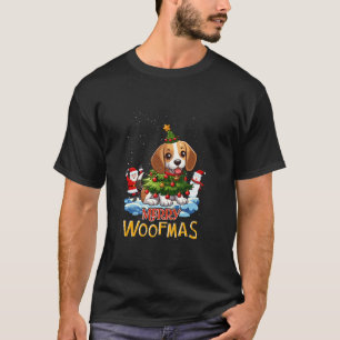 Beagle Vrolijke Kerstboom Lichten Hond X Mas Honde T-shirt