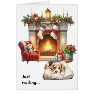Beagle wacht op Kerstmis