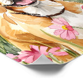 Beagle waterverf hond muur kunst print poster (Hoek)