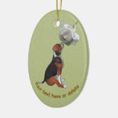 Beagle White Rose Dog Personalized Keramisch Ornament (Links)