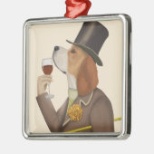 Beagle Wine Snob Metalen Ornament (Links)