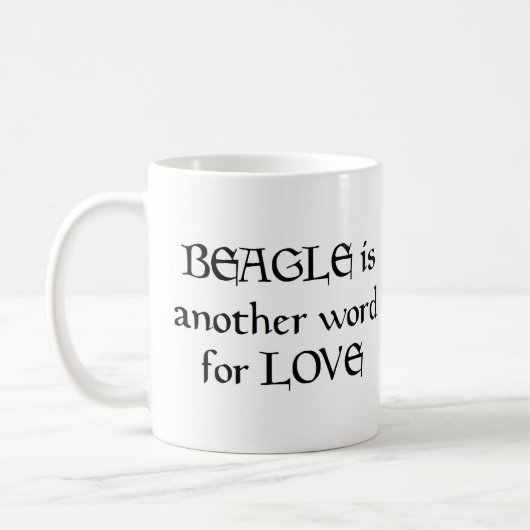 beagle woord koffie mok (Links)