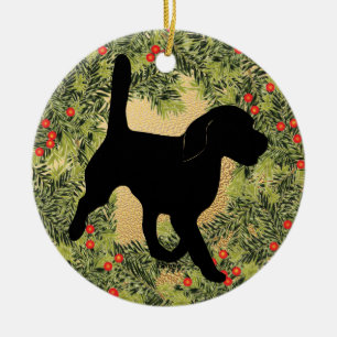 Beagle Wreath Keramisch Ornament
