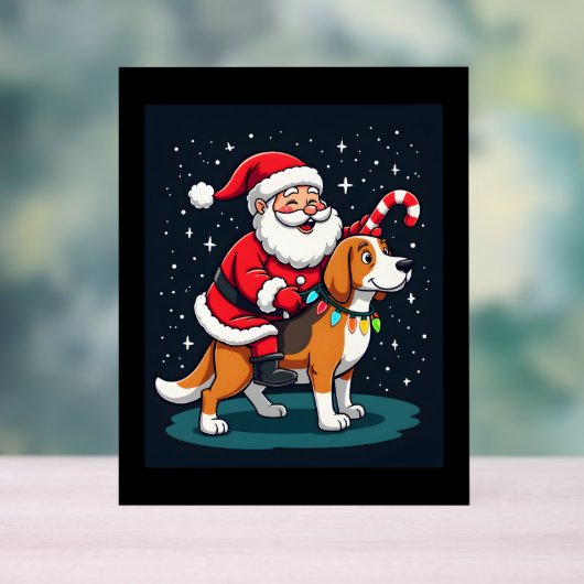 Beagle Xmas Éclairage Père Noël équitation Beagle  (Neutre)