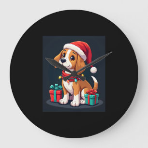 Beagle Xmas Verlichting Santa Beagle Dog Christmas Grote Klok