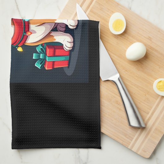 Beagle Xmas Verlichting Santa Beagle Dog Christmas Theedoek (Quarter Fold)