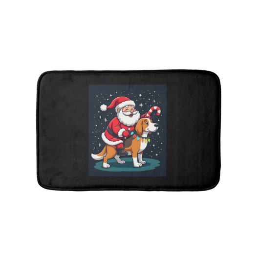 Beagle Xmas Verlichting Santa Riding Beagle Dog Ch Badmat (Voorkant)