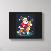 Beagle Xmas Verlichting Santa Riding Beagle Dog Ch Canvas Afdruk (Voorkant)