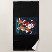 Beagle Xmas Verlichting Santa Riding Beagle Dog Ch Strandlaken (Voorkant)