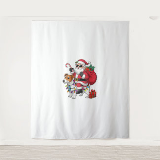 Beagle Xmas Verlichting Santa Riding Beagle Dog Ch Wandkleed