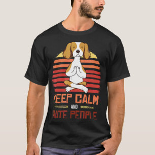 Beagle Yoga Blijf Kalm T-shirt