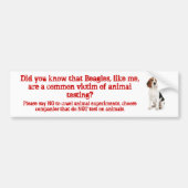Beagle zoals ik/dierproeven bumpersticker (Voorkant)