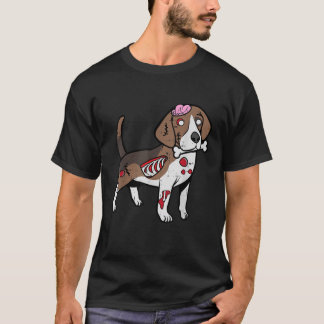 Beagle Zombie Dog Bone Kostuum Leuke Dier Hallowe T-shirt