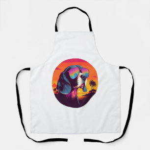 Beagle Zonsondergang Achtergrond Shirt, Beagle Moe Schort