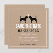 Beagles Bruiloft Bewaar de datum Kaart (Voorkant / Achterkant)