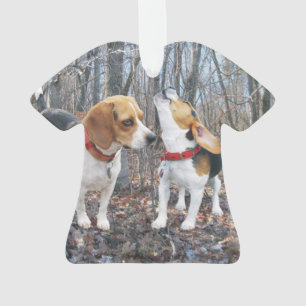 Beagles de beagle d'hurlement en ornement de Noël