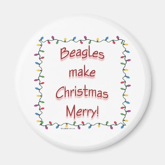 Beagles font Noël Joyeux - Magnet (Devant)