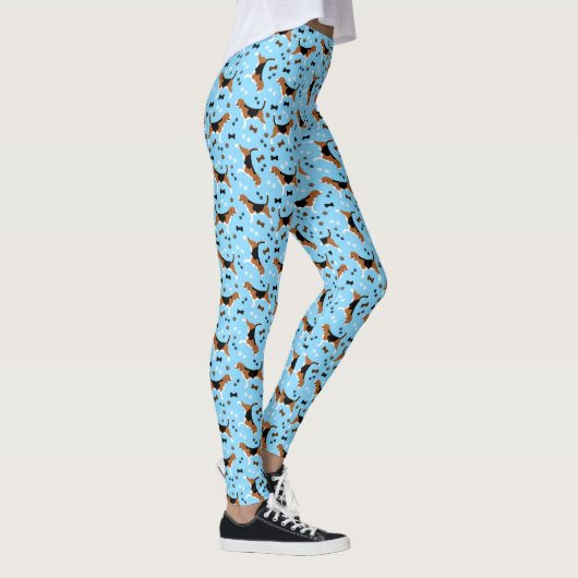 Beagles Hond Dog Beagle Pattern Pawprints Leggings (Rechts)