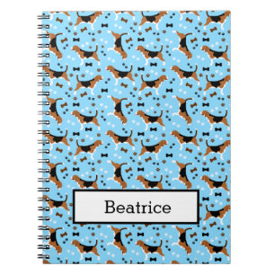 Beagles Hond Dog Paw Print Blue Notitieboek