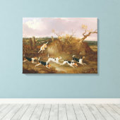 Beagles in volle wasmachine, 1845 (olie op doek) canvas afdruk (Insitu (Houten vloer))