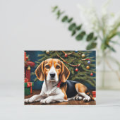 Beagle's kerstvakantie briefkaart (Staand voorkant)