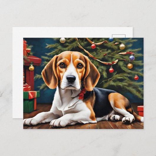 Beagle's kerstvakantie briefkaart (Voorkant / Achterkant)