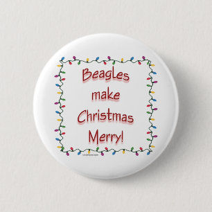 Beagles maken Kerstmis vrolijk - Button
