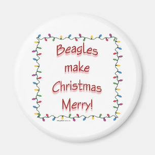 Beagles maken Kerstmis Vrolijk - Magneet