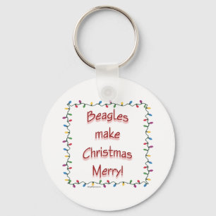 Beagles maken Kerstmis Vrolijke Sleutelhanger