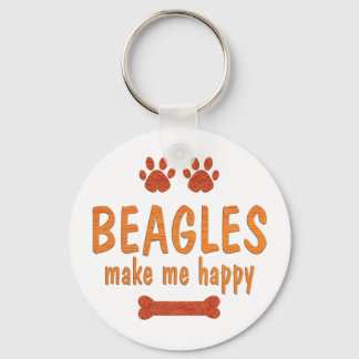 Beagles maken me gelukkig sleutelhanger