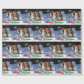 Beagles Merry kerstdashing door de sneeuw Cadeaupapier (Vlak)