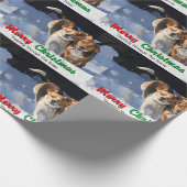 Beagles Merry kerstdashing door de sneeuw Cadeaupapier (Hoek)